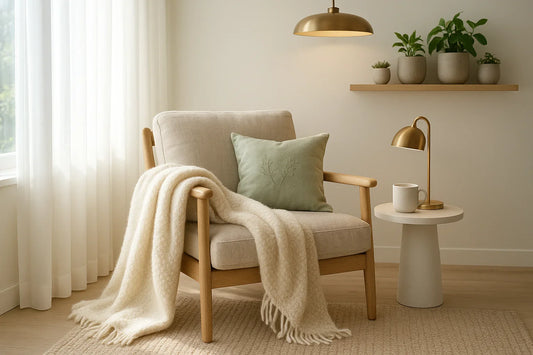 Cozy Up Your Home with Stylish Throws and Ambient Lighting