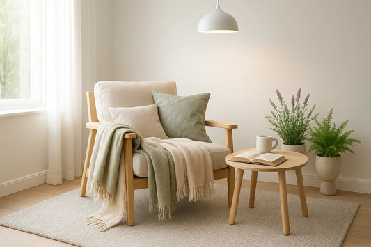 Cozy Living Made Simple with Bright Lights and Soft Throws