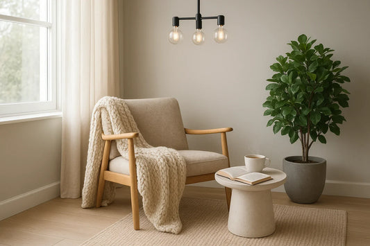 Cozy Home Moments with Soft Throws and Stylish Lights