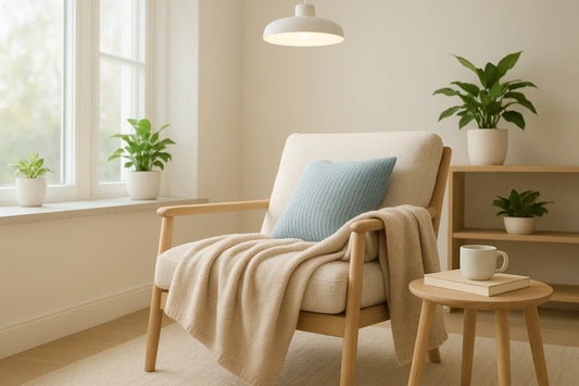 Cozy Up Your Space with Warm Lights and Plush Throws