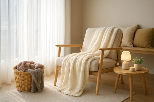 Cozy Up Your Space with Warm Lights and Plush Throws