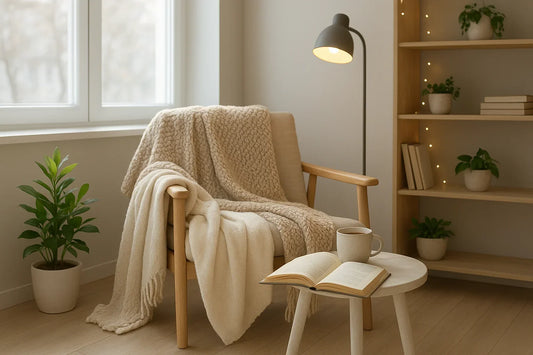 Cozy Up Your Space with Stylish Lighting and Luxe Throws
