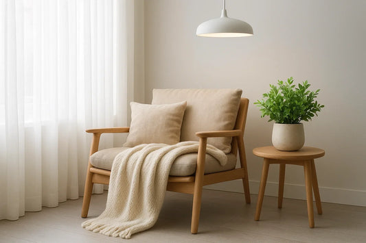 Cozy Home Vibes with Stylish Lights and Soft Throws