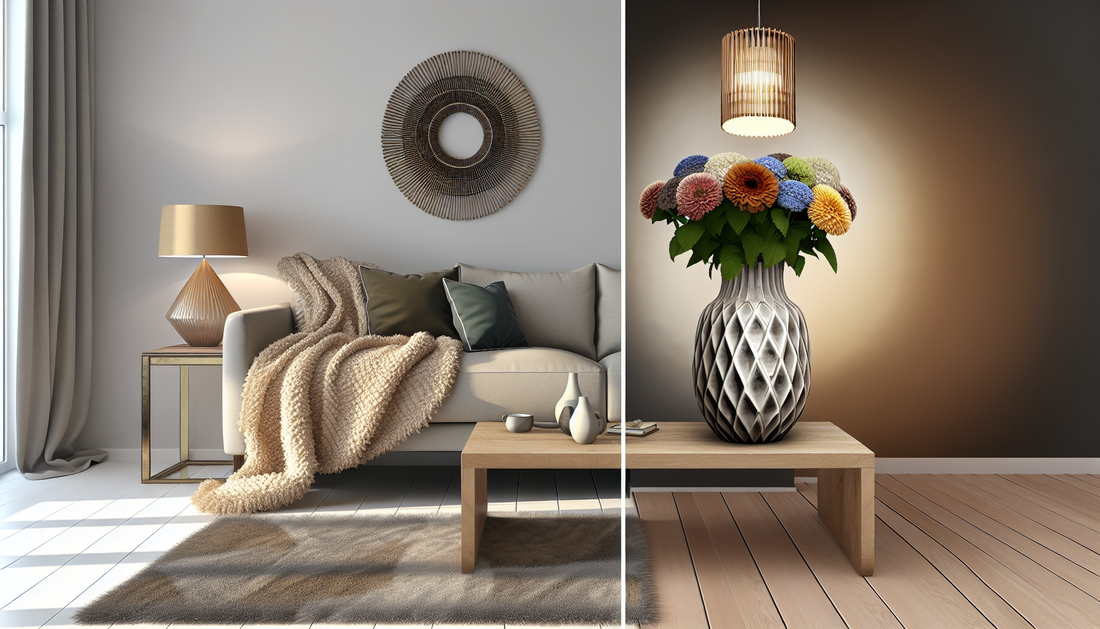 "Transform Your Space with Cozy Throws, Stunning Vases, and Elegant Ceiling Lights"