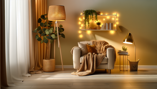 Cozy Up Your Space with Warm Lights and Plush Throws