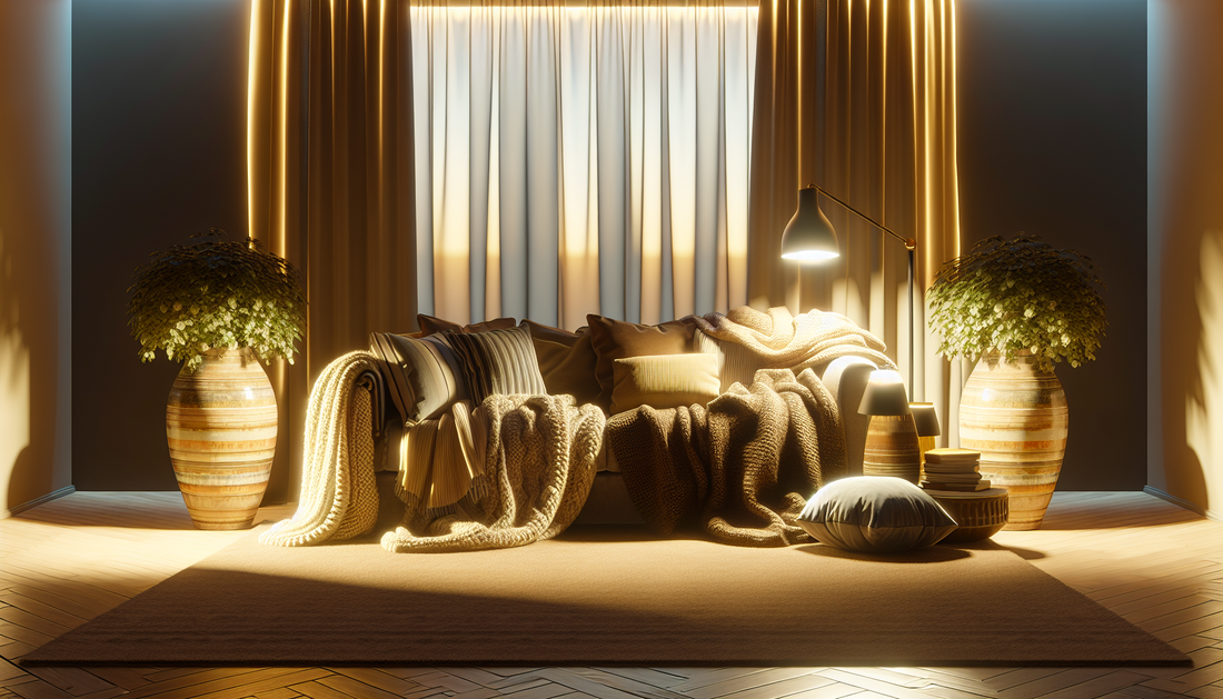 Cozy Up Your Space with Warm Lights and Soft Throws