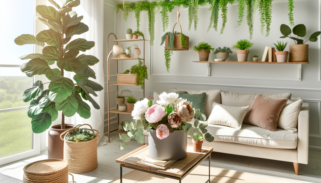 How to Style Your Living Room with Artificial Plants and Flowers