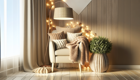 Cozy Up Your Space with Warm Lights and Soft Throws