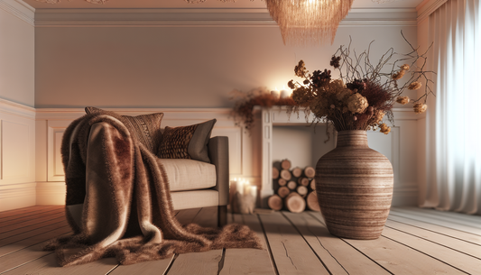 "Cozy Up Your Home with Blankets, Ceiling Lights, and Vases"