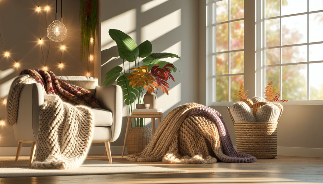 Cozy Up Your Space with Soft Throws and Warm Glow Lights