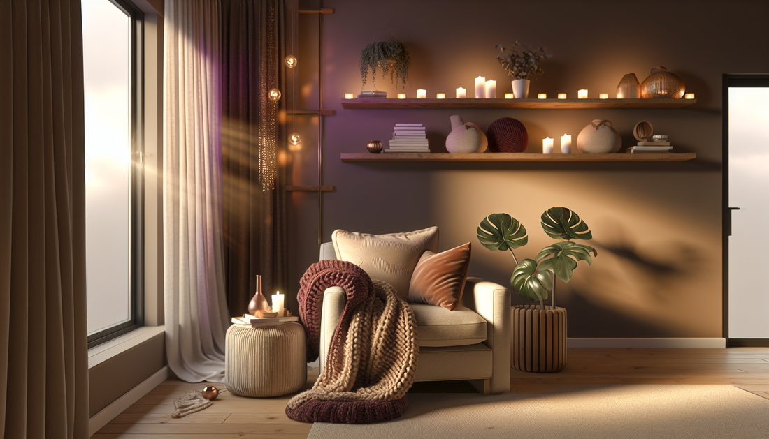 Cozy Up Your Space with Warm Lights and Soft Throws