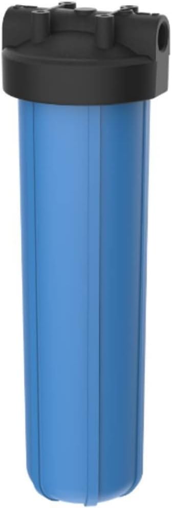 Pentair Pentek 150234 Big Blue Filter Housing, 1" NPT #20 Whole House Heavy Duty Water Filter Housing with High-Flow Polypropylene (HFPP) Cap, 20-Inch, Black/Blue
