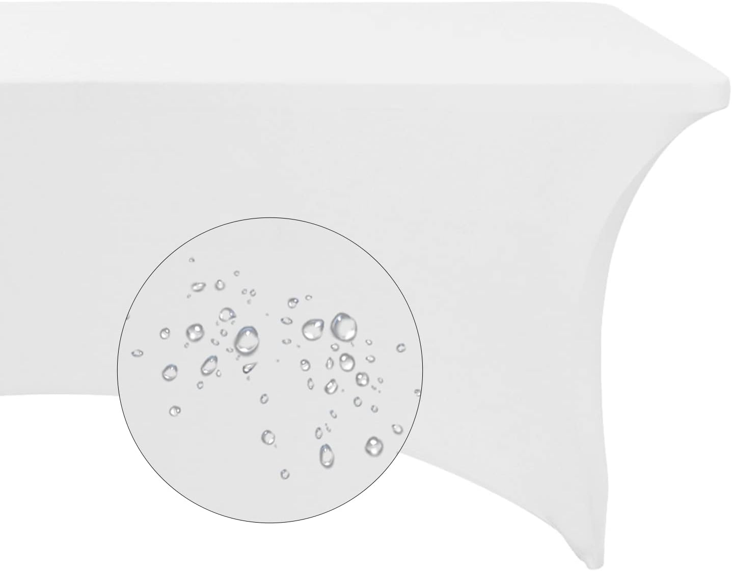 Spandex 4ft Waterproof Table Cover for Party,Wedding, Banquet, and Events(White)