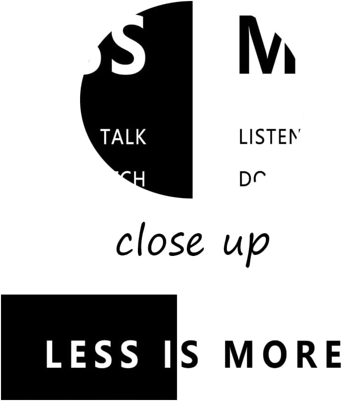 WYJZDZQ8 Inspirational Less is More Poster Motivational Print Wall Art for Office Black and White Inspiring Picture Painting Modern Artwork for Home Bedroom Living Room Decor Frame[30''W X 40''H]