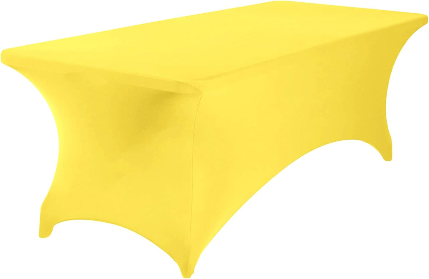 4Pack Spandex Waterproof Table Covers 8ft，Spandex 8ft Waterproof Table Cover for Party,Wedding, Banquet, and Events(Yellow)