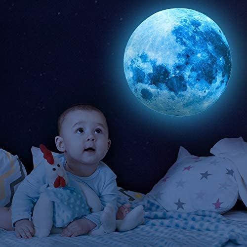Glow in The Dark Stars for Ceiling,Glow in The Dark Stars and Moon Wall Decals,Ceiling Stars Glow in The Dark Kids Wall Decors Perfect for Kids Nursery Bedroom Living Room