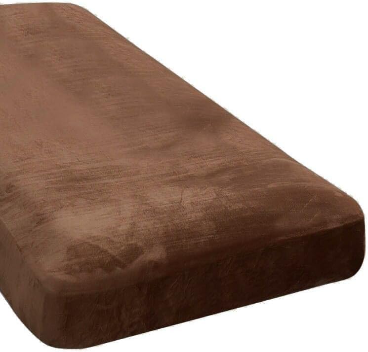 H.VERSAILTEX Velvet Stretch Individual Chaise Cover Sectional Couch Covers for L Shaped Sofa Both Left/Right Furniture Protector Seat Cushion Sofa Cover (1 Piece Chaise Cover, Caramel)