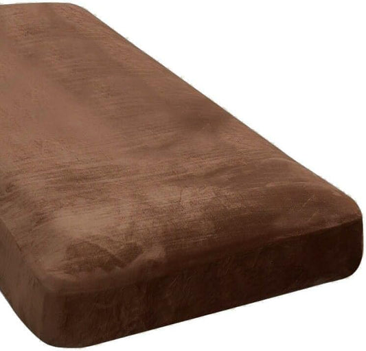 H.VERSAILTEX Velvet Stretch Individual Chaise Cover Sectional Couch Covers for L Shaped Sofa Both Left/Right Furniture Protector Seat Cushion Sofa Cover (1 Piece Chaise Cover, Caramel)