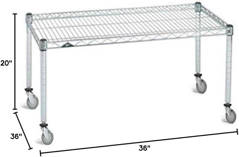 Omega Products Corporation 36" Deep x 36" Wide x 20" High Chrome Mobile Dunnage Rack