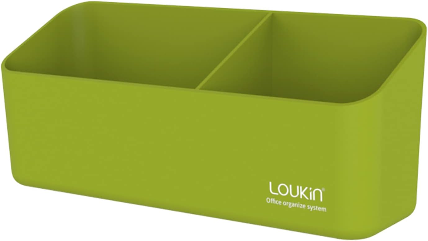 loukin Magnetic and Adhesive Marker Holder, Dry Erase Accessory Tray, Magnetic Storage Organizer for Whiteboard, Glass or Refrigerators (Green)