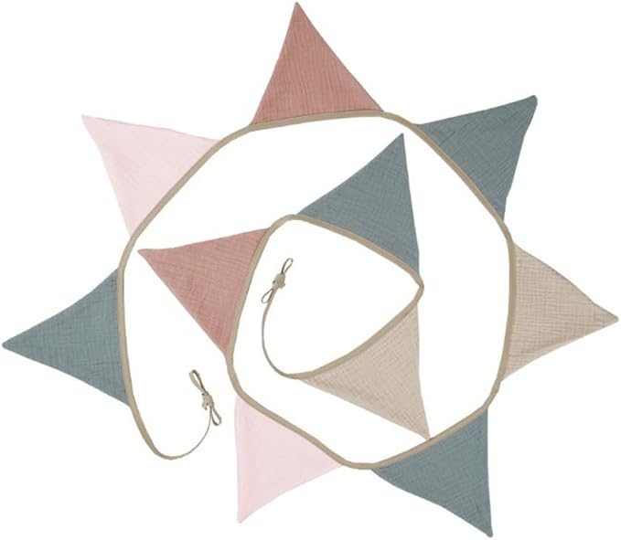 Pennant Banner Bunting Flags Multicolor, Garland Triangle Banners Fabric for Boho Shower Wedding Party Decorations Nursery Playroom Decor(Pastel)