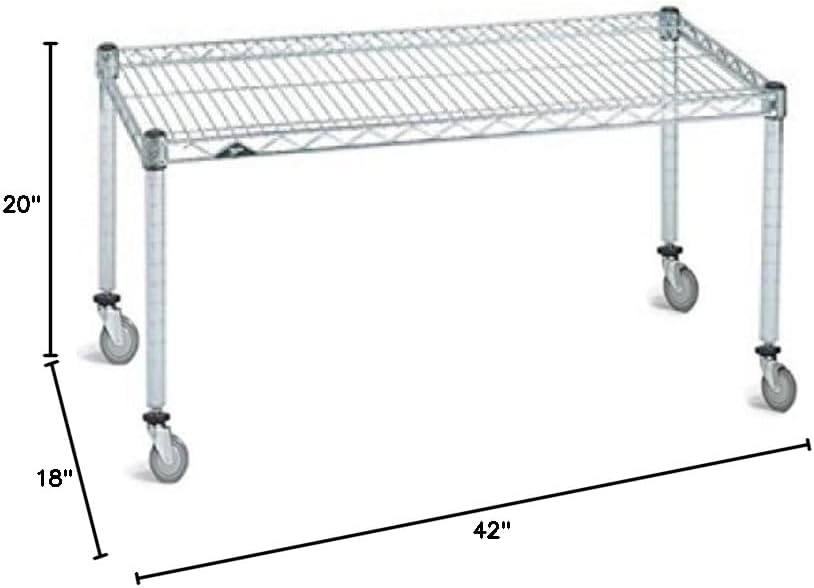 Omega Products Corporation 18" Deep x 42" Wide x 20" High Chrome Mobile Dunnage Rack