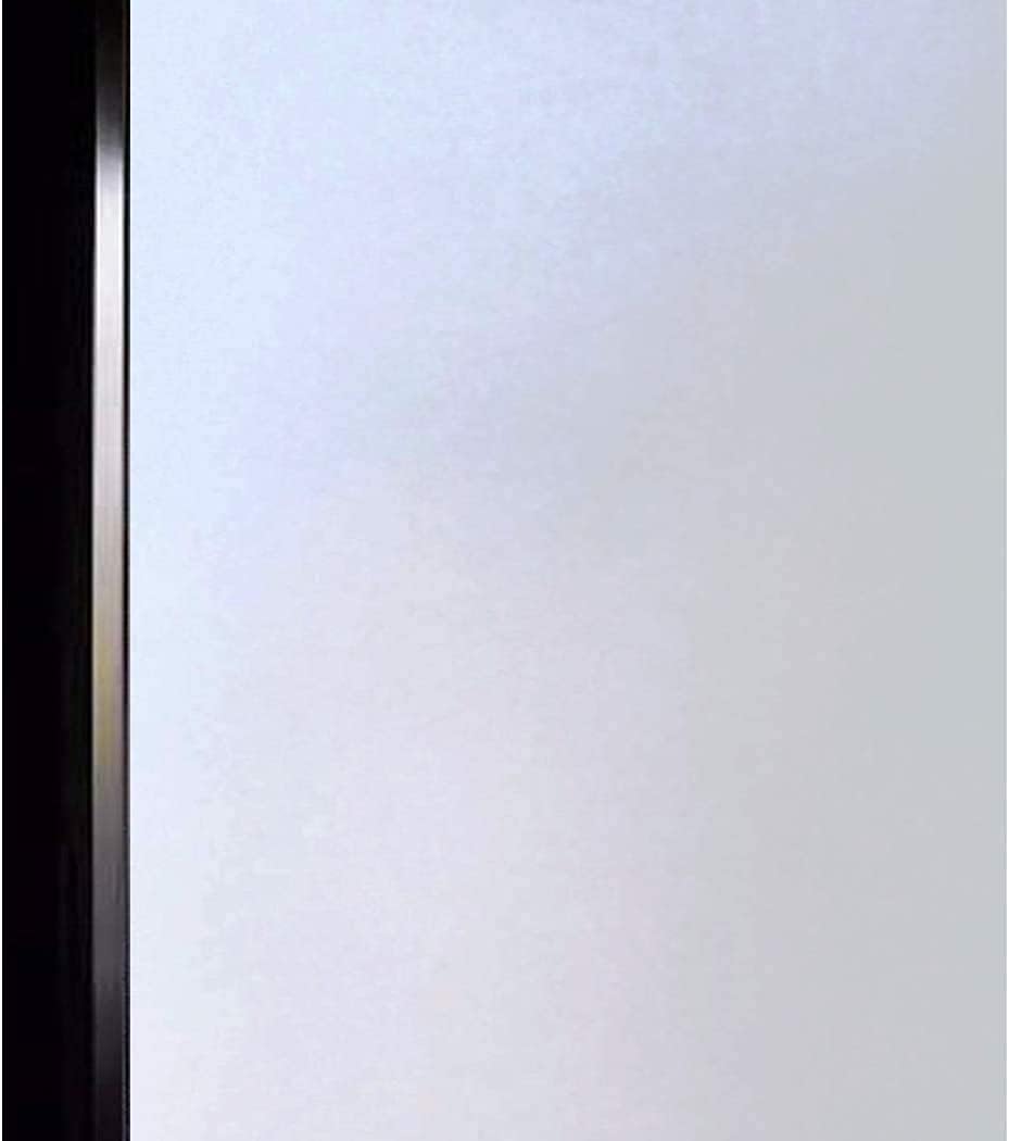 DUOFIRE Privacy Window Film Frosted Glass Film Matte White Static Cling Glass Film No Glue Anti-UV Window Sticker Non Adhesive for Privacy Office Meeting Room Bathroom Living Room DS001W 17.4x157.4in