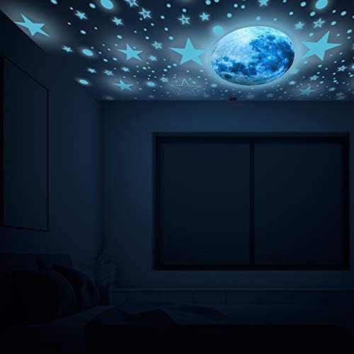 Glow in The Dark Stars for Ceiling,Glow in The Dark Stars and Moon Wall Decals,Ceiling Stars Glow in The Dark Kids Wall Decors Perfect for Kids Nursery Bedroom Living Room