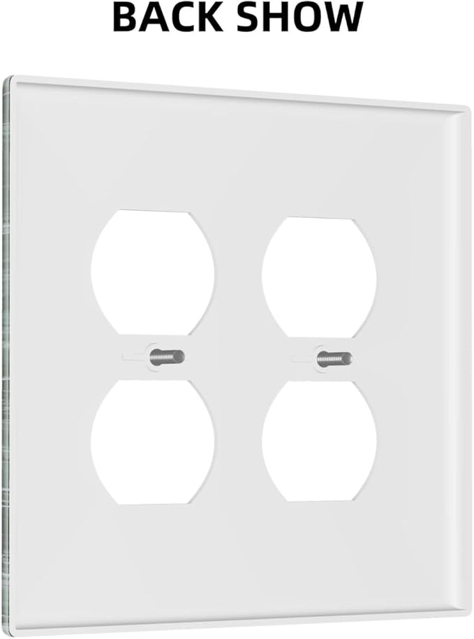Outlet Covers Forest Marble Dark Green With White Vein 2 Gang Double Duplex Decorative Light Switch Covers Electrical Wallplates Socket Faceplate For Bathroom Kitchen Decor
