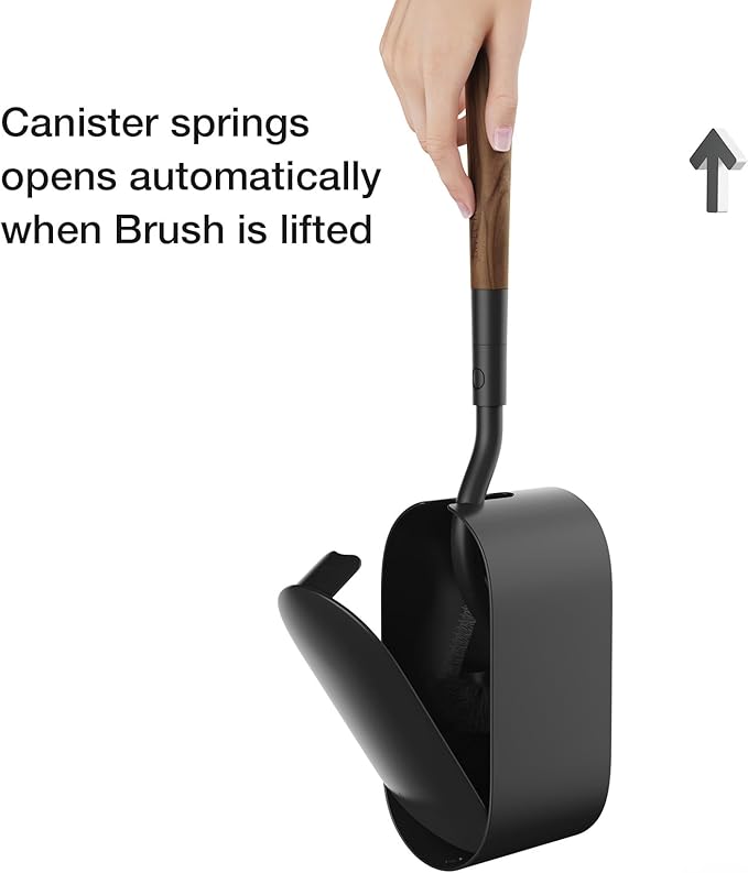 Toilet Cleaner Brush, Diveotree Toilet Brush and Holder for Dead Corner Cleaning, Wall Mounted Toilet Bowl Brush for Bathroom Decor, Toilet Scrubber Brush for Home/Hotel (Black, Round-1pack)