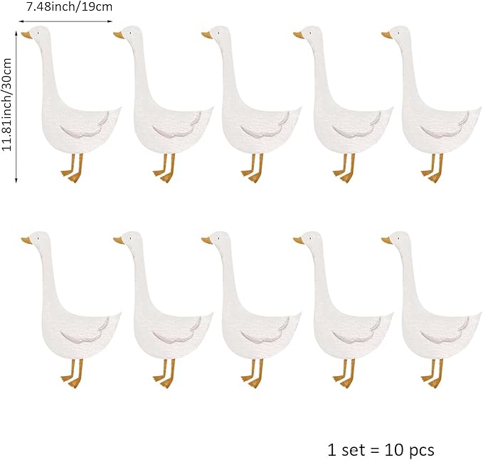 10 PCS Silly Goose Stickers Wall Decals Peel and Stick, Goose Nuresry Decor for Playroom