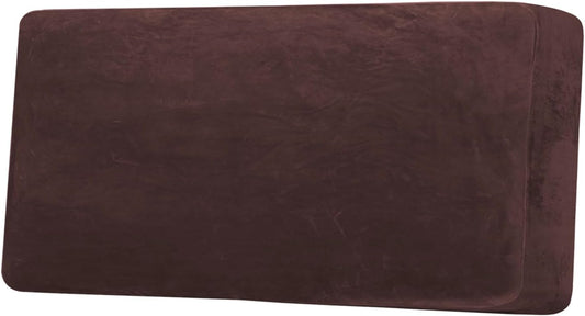 H.VERSAILTEX Velvet Stretch Individual Couch Cushion Cover Plush Cushion Slipcover for Loveseat Sofa Cushion Furniture Protector Seat Cushion Sofa Cover (1 Piece Sofa Cushion Cover, Brown)