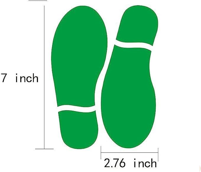 Finduat 20 Pairs 40 Prints Green Kids Size Shoes Footprint Stickers Decals, Floor Wall Stairs to Guide Directions for School, Dance Studio, Floor Stickers St. Patrick's Day Party Decoration