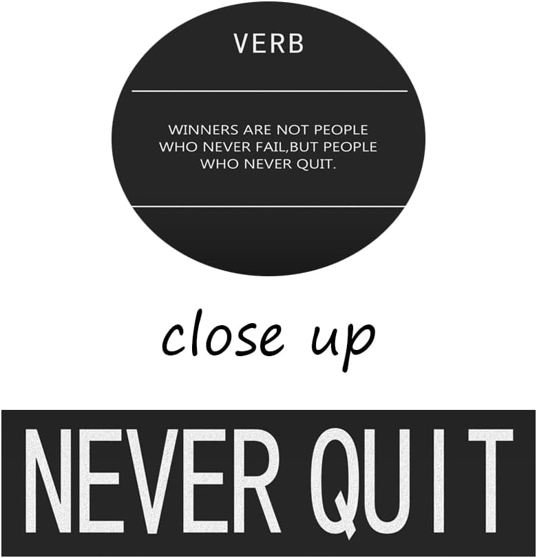 Inspirational Wall Art Motivational Quotes Pictures Inspirational Canvas Painting Never Quit Verb Posters Prints Artwork Modern Home Decor for Office Living Room Framed Ready to Hang[24" W x 36" H]