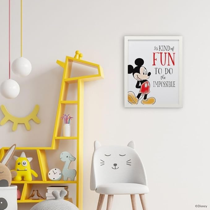 Disney Mickey Mouse Do the Impossible Framed Wood Wall Decor