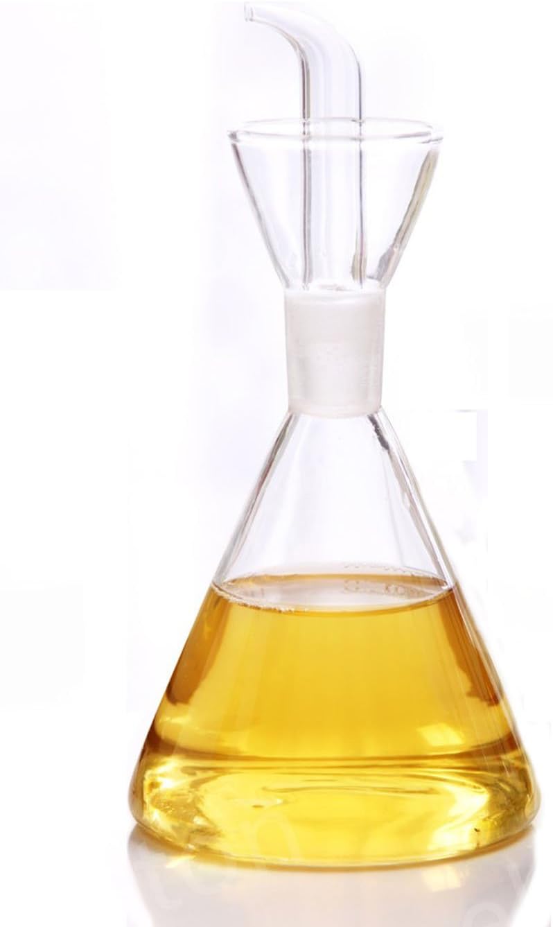 ELETON Olive Oil Dispenser Bottle Glass with No Drip Bottle Spout -Pourer Dispensing Bottles for Kitchen - Olive Glass Dispenser to Control Cooking Vegetable Oil and Vinegar(8 oz)