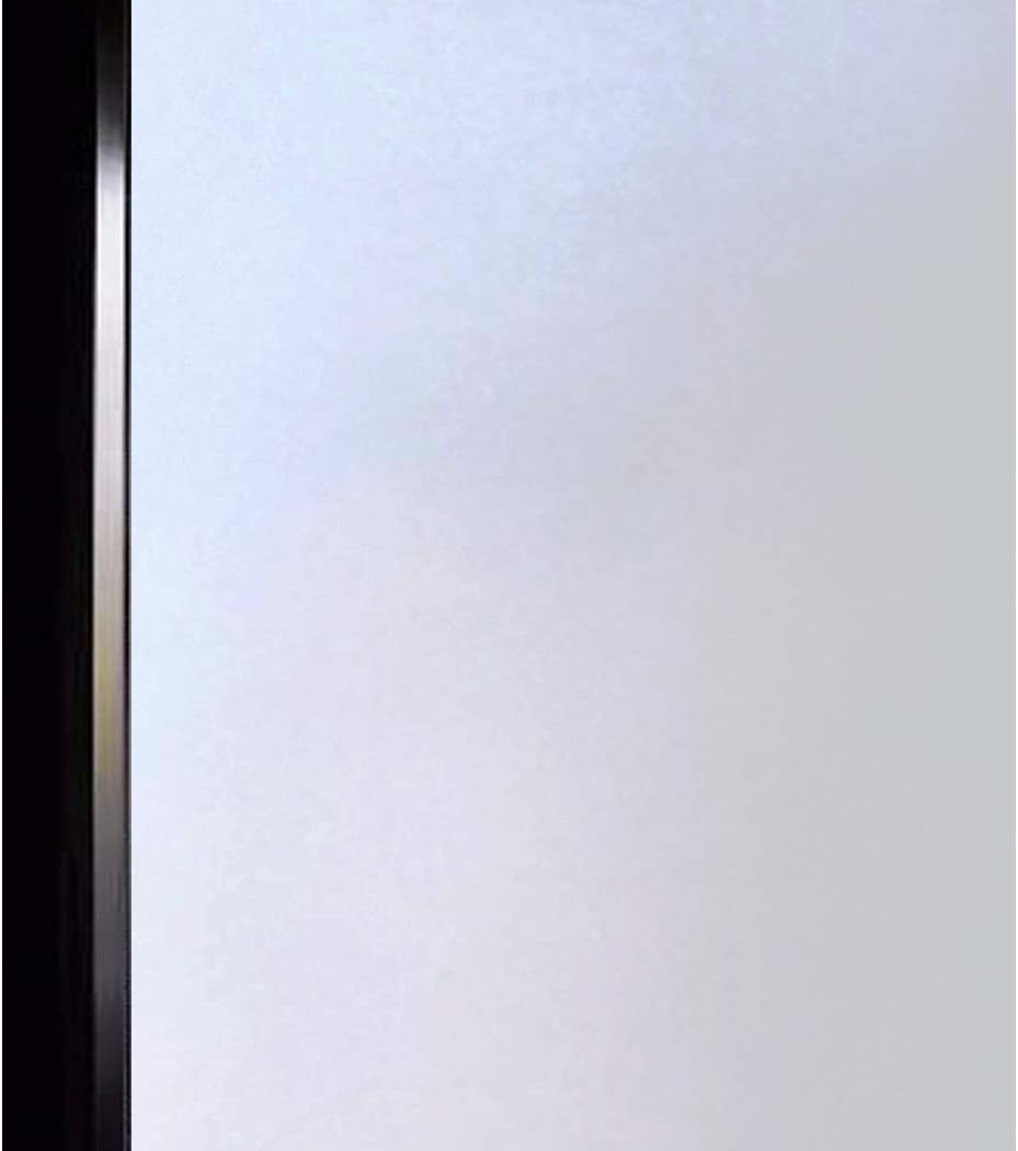 DUOFIRE Privacy Window Film Frosted Glass Film Matte White Static Cling Glass Film No Glue Anti-UV Window Sticker Non Adhesive for Privacy Office Meeting Room Bathroom Living Room DS001W 23.6x118in