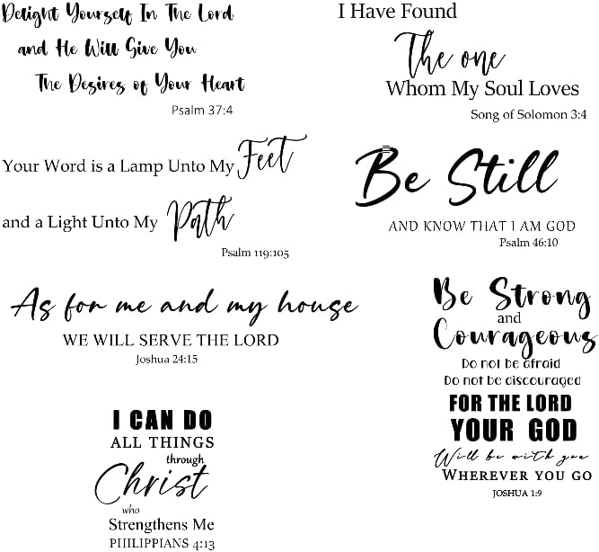 iinuu Bible Verse Wall Stickers Set, 7 Inspirational Scripture Wall Decals with Faith & Blessing Quotes, Christian Wall Art for Home, Bedroom, Nursery, Office or Church Decor