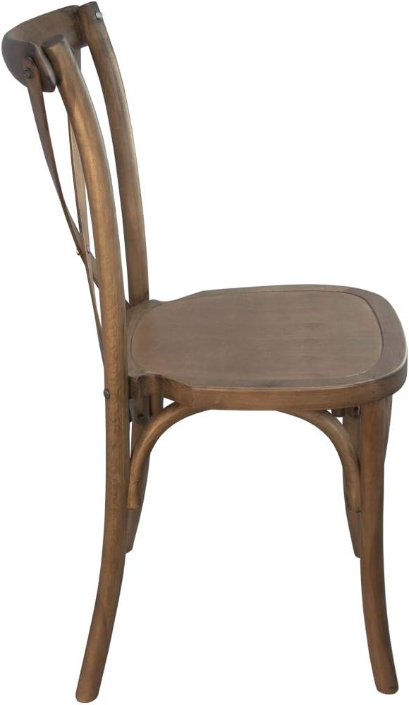 EMMA + OLIVER 2-Pack Light Brown X-Back Chair