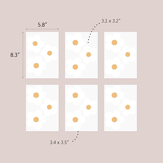 Daisy White Flowers Decals - Easy-to-Apply & Removable Wall Stickers: Transform Your Toddlers Bedroom with Durable, Vibrant Peel-and-Stick Wall Decor – Stickers for Kids