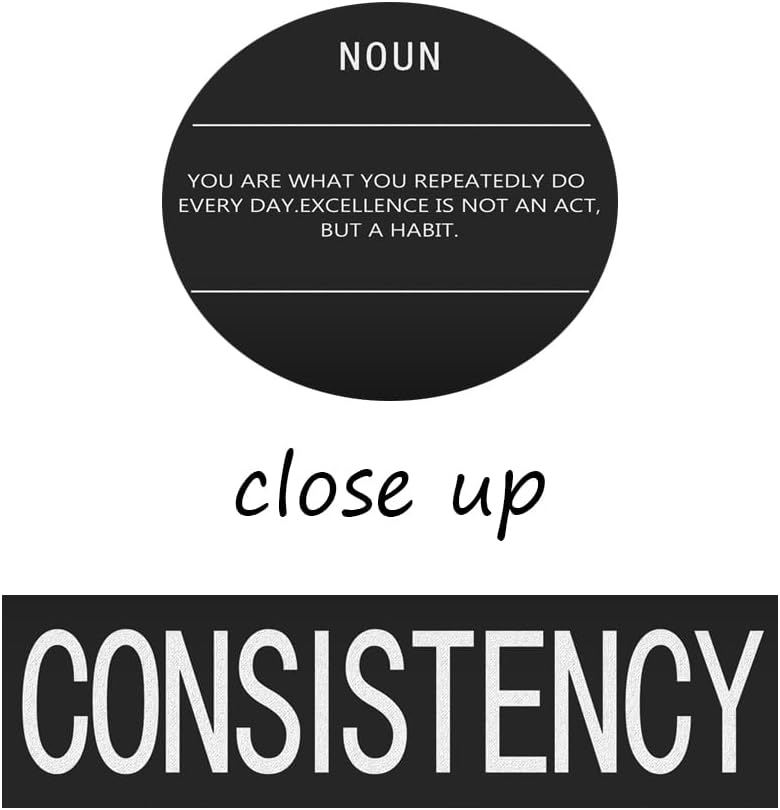 Inspirational Canvas Wall Art Consistency Noun Motivational Painting Inspirational Quotes Posters and Prints Artwork Decor for Home Office Decor Living Room Framed Ready to Hang[12" W X 18" H]