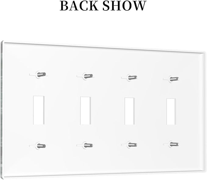 Light Switch Covers Forest Marble Dark Green With White Vein Quad Toggle Electrical Faceplate 4 Gang Wall Plate Decorative Switch Plates For Bathroom Kitchen Decor