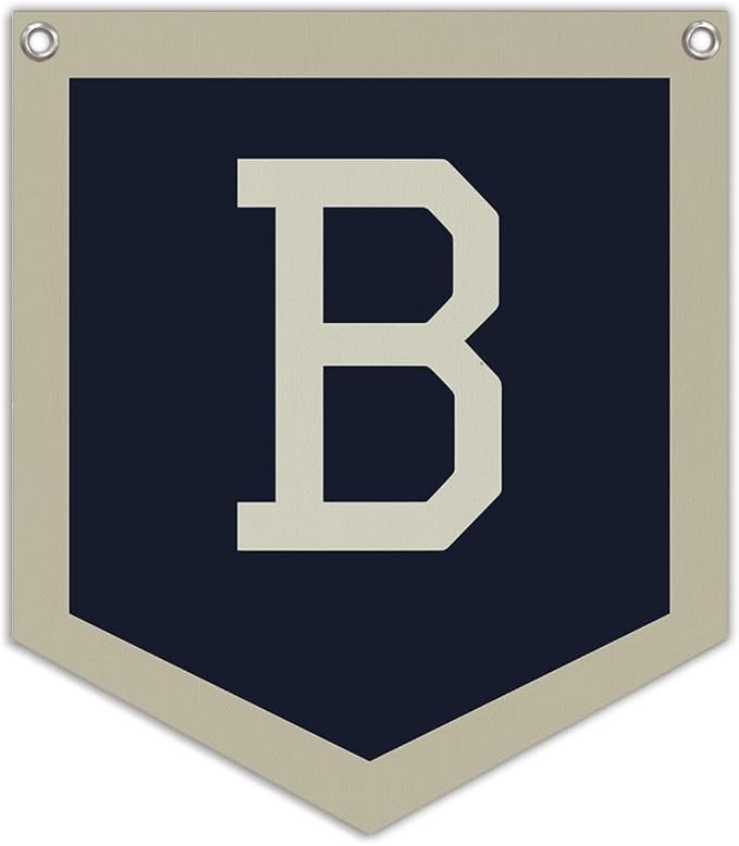Lacama Toddler Boys Room Decor Name Pennant Flag, Personalized Baby Gifts，Vintage Baby Boy Nursery Wall Art,Baby Boy Gifts, Name Sign for Toddler Bedroom Playroom Kidsroom,Letter B 12x14 in