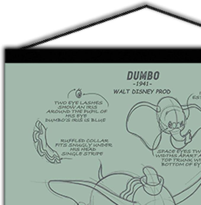 Open Road Brands Disney Dumbo Hanging Canvas Banner - Whimsical Dumbo Wall Decor for Nursery or Movie Room