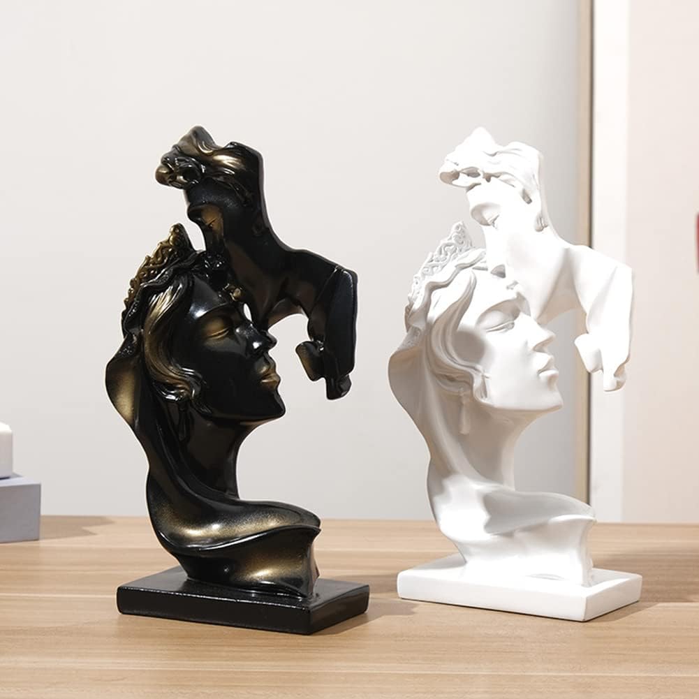 Couples Kiss Sculpture,Abstract Art Couple Sculpture Home Furnishing Resin Statue Decoration Romantic Statue Used for Home Decoration, Wedding, Gift.