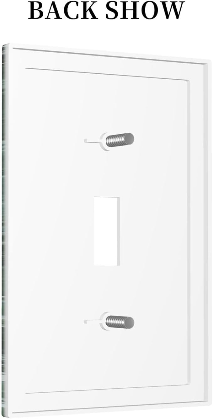 Decorative Light Switch Cover Forest Marble Dark Green With White Vein 1 Gang Single Toggle Device Electrical Faceplate Switchplates Decorator Outlet Wall Plate For Bathroom Kitchen Decor