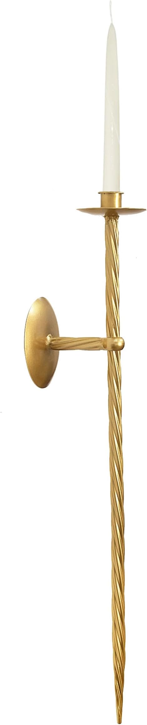 Large Wall Candle Holder Set of 2 Twisted Candle Sconces Wall Mount Metal Candle Holders Decor for Bedroom Dining Room 23.5" Gold