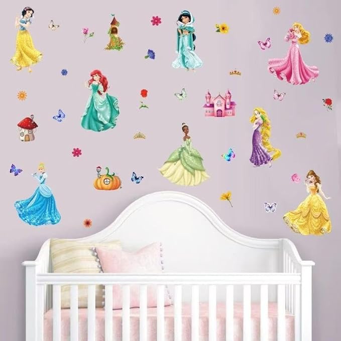 The Princess Series Wall Decals. Royal Castle Wall Stickers Suitable for Girls' Rooms, Children's Rooms, Baby Nurseries and bedrooms, which can be Use