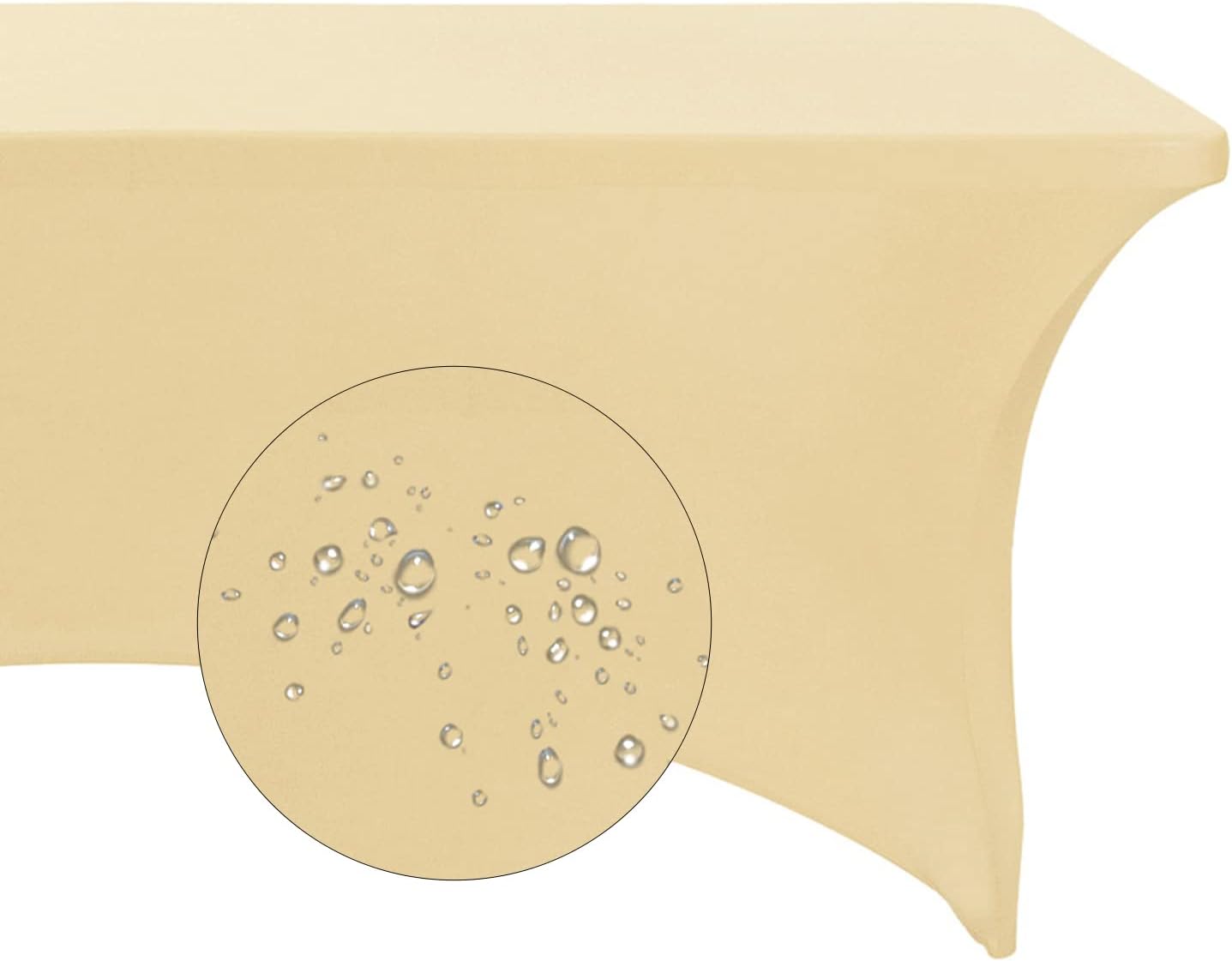 Spandex 4ft Waterproof Table Cover for Party,Wedding, Banquet, and Events(Champagne)