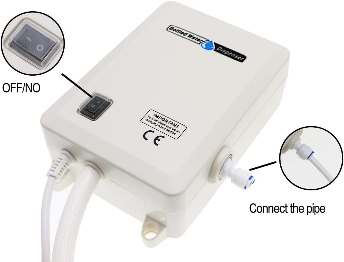 Bottle Water Dispenser Pump System Self-Priming 110V AC US Plug Drinking Water Pump Single Tube Food Grade Suitable for Coffee/Tea Maker, Water Dispenser, Refrigerator, Ice Maker